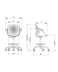 SILLA / TABURETE DE OFICINA TOP WORK VERDE CROMAD