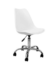 SILLA DE ESCRITORIO CON RUEDAS 97X47X58CM BLANCA
