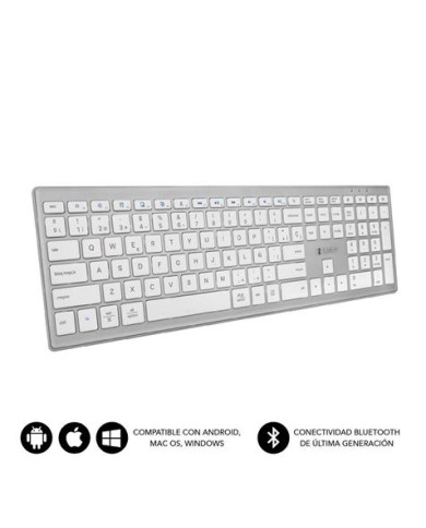 TECLADO BLUETOOTH 5.1 SLIM BLANCO / GRIS SUBBLIM