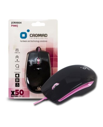 RATÓN X50 USB NEGRO/ROSA CROMAD