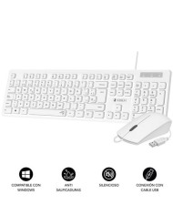 COMBO TECLADO Y RATON CON CABLE BUSINESS SLIM BLANCO SUBBLIM