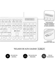 COMBO TECLADO Y RATON CON CABLE BUSINESS SLIM BLANCO SUBBLIM
