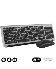 COMBO TECLADO Y RATON WIRELESS Y BLUETOOTH PRESTIGE EXTENDIDO NEGRO SUBBLIM