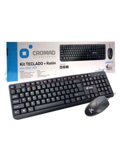 KIT TECLADO + RATÓN CON CABLE USB CROMAD