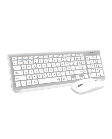 KIT TECLADO Y RATON BLUETOOTH PLATA /BLANCO SUBBLIM