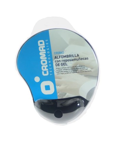 ALFOMBRILLA CON REPOSAMUÑECAS GEL NEGRO CROMAD