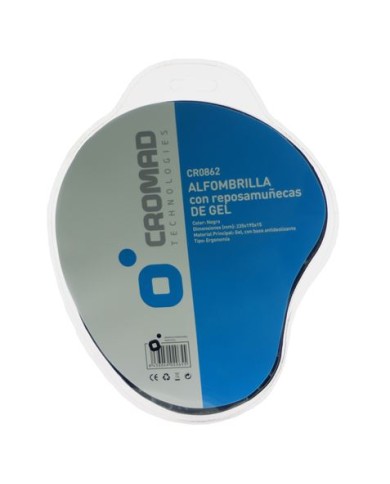 ALFOMBRILLA CON REPOSAMUÑECAS GEL NEGRO CROMAD