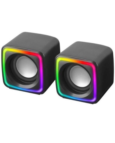 ALTAVOCES PC 2.0 8W RGB NEGROS MSCUBE MARS GAMING
