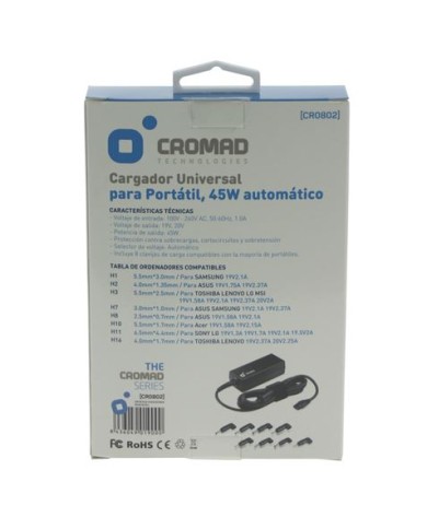 CARGADOR UNIVERSAL AUTOMÁTICO 45W CROMAD