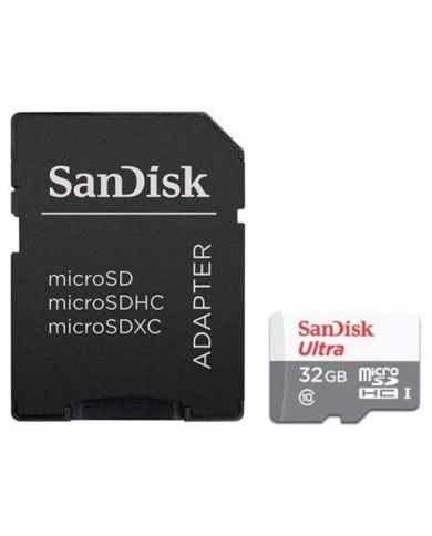 MEMORIA MICRO SD SANDISK ULTRA CLASE 10 32GB CON ADAPTADOR