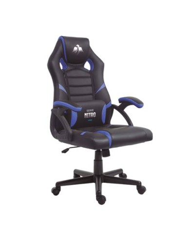 SILLA GAMING SERIE NITRO NEGRO/AZUL CROMAD