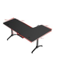 MESA GAMING PRO1300 FIBRA CARBONO | L DERECHA | ALFOMBRILLA 80X30CM | MUVIP