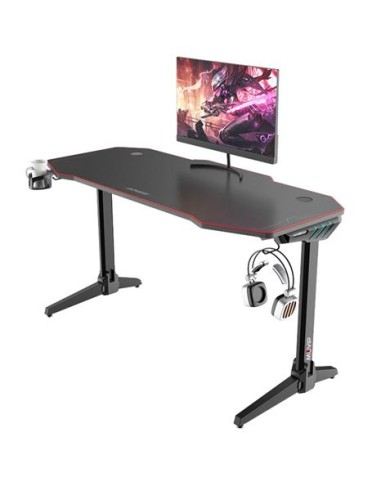 MESA GAMING PRO800 XL FIBRA CARBONO | LUZ RGB | ALFOMBRILLA 140CM MUVIP