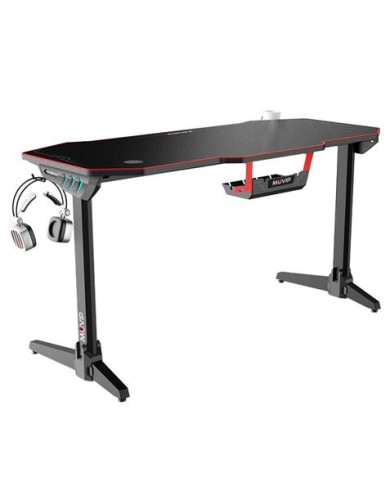 MESA GAMING PRO800 XL FIBRA CARBONO | LUZ RGB | ALFOMBRILLA 140CM MUVIP