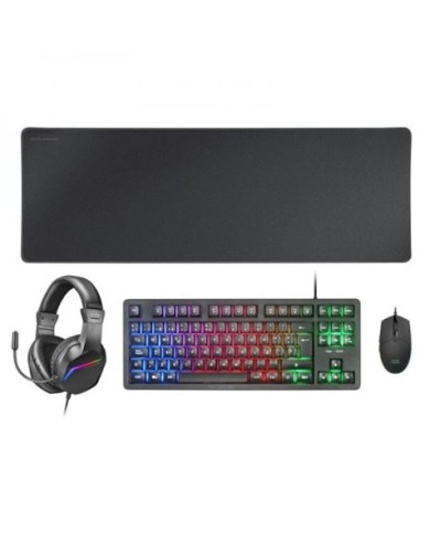 PACK GAMING TECLADO H-MECH | RATON RGB | AURICULARES | ALFOMBRILLA | NEGRO