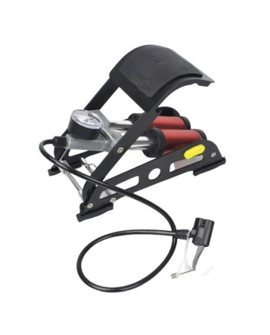 INFLADOR DE PIE DOBLE CON MANOMETRO 130 PSI MADER