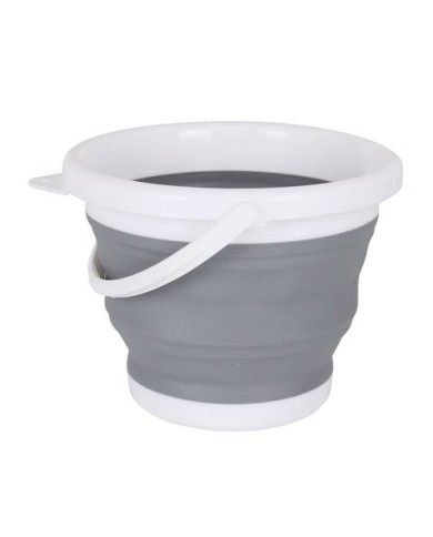 CUBO 5 LITROS PLEGABLE CON ASA GRIS