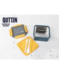 FIAMBRERA CUADRADA 1.5 LITROS INOX Y APTO PARA MICROONDAS CON CUBIERTOS