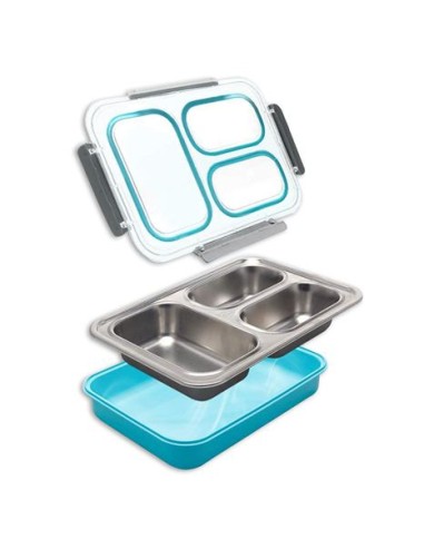 FIAMBRERA HERMETICA 3 COMPARTIMENTOS INOX THERMOSPORT