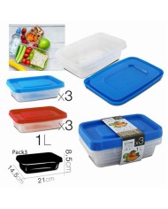 SET 3 TUPPER PLASTICO RECTANGULAR 1 LITRO URBAN LIVING