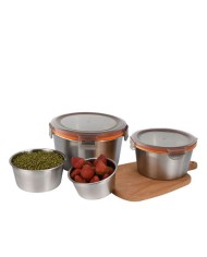 TUPPER ACERO INOXIDABLE 2 LITROS APTO MICROONDAS QUTTIN