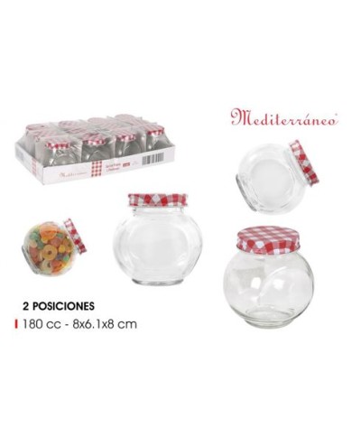 TARRO VIDRIO 2 POSICIONES 180ML TAPA ROSCA