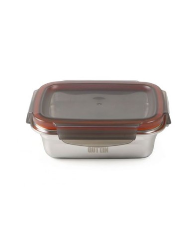 TUPPER RECTANGULAR ACERO INOXIDABLE 2.6 LITRO APTO MICROONDAS QUTTIN