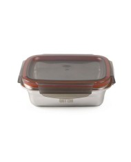 TUPPER RECTANGULAR ACERO INOXIDABLE 2.6 LITRO APTO MICROONDAS QUTTIN