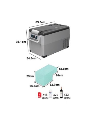 NEVERA DE COMPRESOR PORTATIL 31 LITROS 50W MUVIP