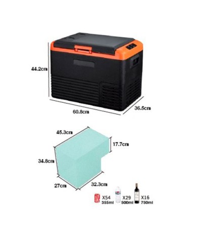 NEVERA DE COMPRESOR PORTATIL 37 LITROS 55W MUVIP