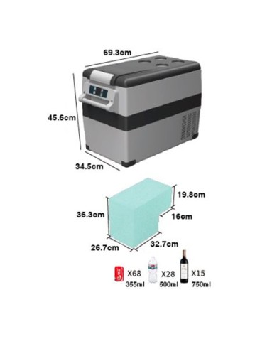 NEVERA DE COMPRESOR PORTATIL 40 LITROS 55W MUVIP