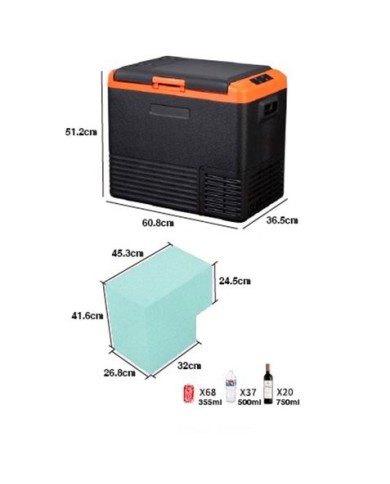 NEVERA DE COMPRESOR PORTATIL 45 LITROS 70W MUVIP