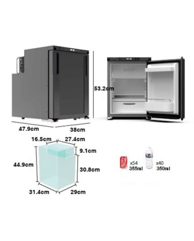 NEVERA FIJA CON COMPRESOR LG 12V 45 LITROS 60W MUVIP