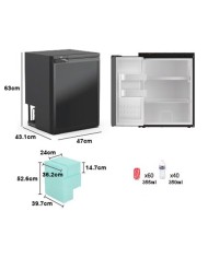 NEVERA FIJA CON COMPRESOR LG 12V 57 LITROS 60W MUVIP