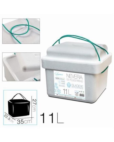 NEVERA DE POLIESTIRENO 11 LITROS CON ASA TIPO CORDON