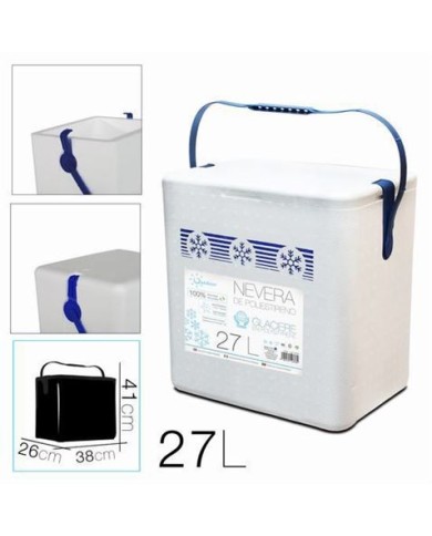 NEVERA DE POLIESTIRENO 27 LITROS CON ASA PLASTICO