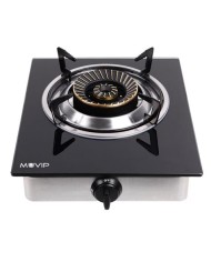 COCINA GAS INOX 1 FUEGO CRISTAL TEMPLADO MUVIP