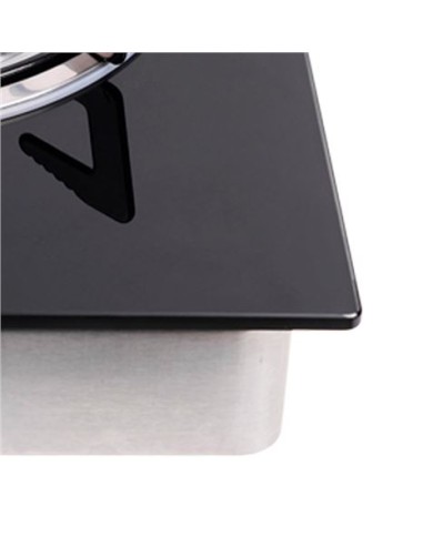 COCINA GAS INOX 1 FUEGO CRISTAL TEMPLADO MUVIP