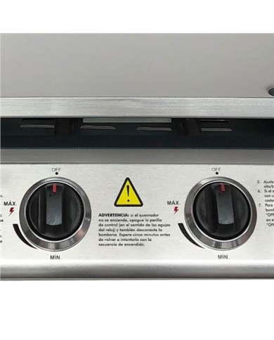 PLANCHA DE ASAR 2 FUEGOS INOXIDABLE MUVIP