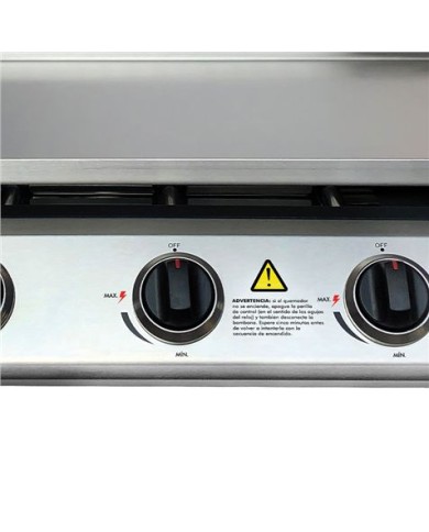 PLANCHA DE ASAR 3 FUEGOS INOXIDABLE MUVIP