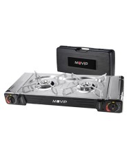 COCINA DE GAS PORTATIL DOBLE BOMBONA ACERO MUVIP