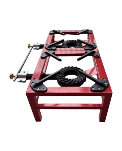 FOGÓN / HORNILLO DE GAS REFORZADO ALTA POTENCIA 2 FUEGOS 80X40CM MUVIP