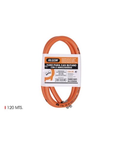 MANGUERA GAS BUTANO 120CM CON ABRAZADERA ALGON