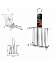 PARRILLA DE ACERO DOBLE CON PATAS 25X25CM