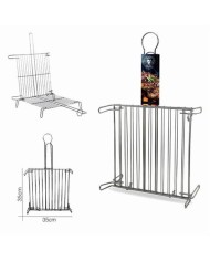 PARRILLA DE ACERO DOBLE CON PATAS 35X35CM