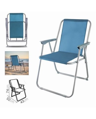 SILLA DE PLAYA PLEGABLE 52X43X74 AZUL PETROLEO