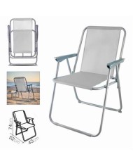 SILLA DE PLAYA PLEGABLE 52X43X74 GRIS CLARO
