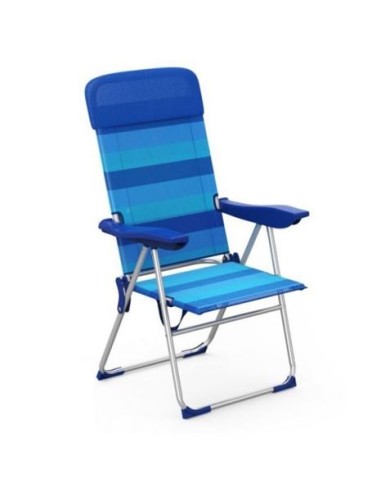 SILLA PLEGABLE 5 POSICIONES ALUMINIO 58X60X109CM CON COJÍN Y ASA