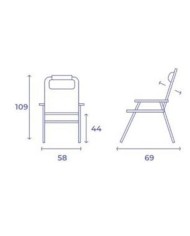 SILLA PLEGABLE 5 POSICIONES ALUMINIO 58X60X109CM CON COJÍN Y ASA