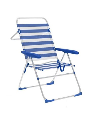 SILLA PLEGABLE 5 POSICIONES ALUMINIO 59X61X97 CON ASA